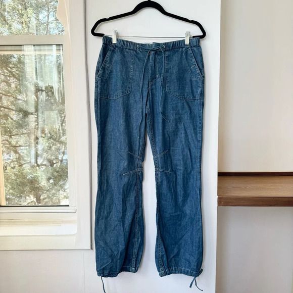 New Free People Barrel Drawstring Wide Leg Lightweight Jeans Pants XS - Picture 8 of 8